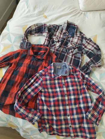 Lot de 3 chemises à carreaux garçon 8 ans