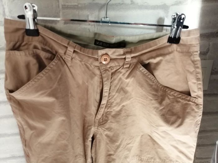 Pantalon à jambes larges marron T38