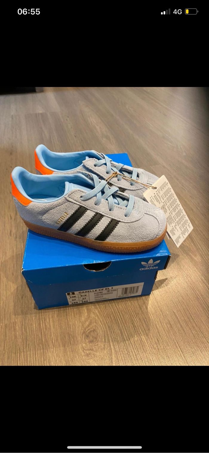 Adidas gazelle bleues et orange