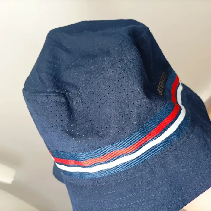 Bob bleu marine Artengo avec bandes tricolores rouge blanc, taille unique, chapeau sport été T005 - photo numéro 4