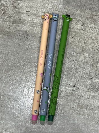Stylo effaçable avec gomme pat patrouille et Hulk Marvel