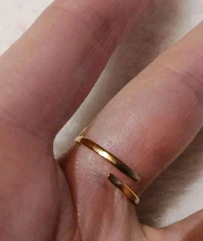 Bague doré ouvert forme de coeur acier inoxydable - photo numéro 4