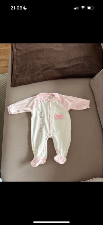 Pyjama Grenouillère Rose et Blanc - Taille 0 mois / naissance