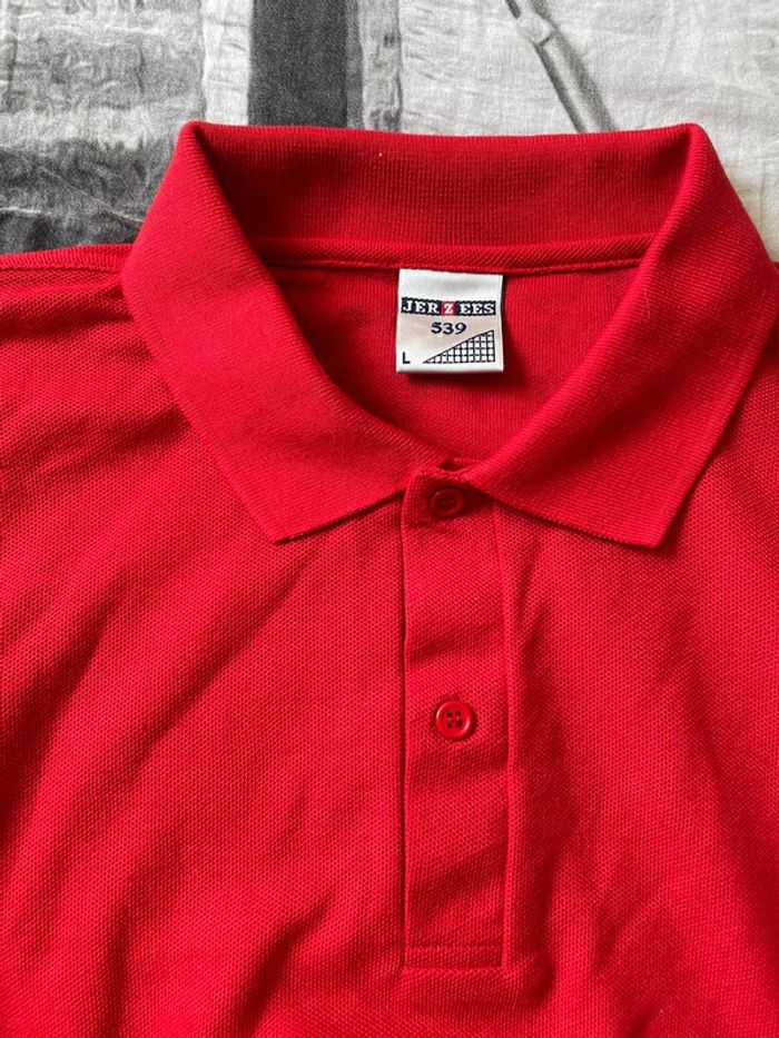 Polo rouge jerzees taille L neuf - photo numéro 5