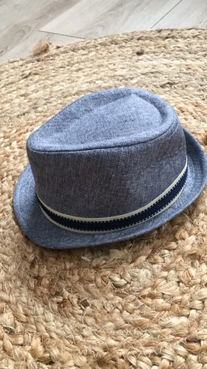 Chapeau trilby bleu chiné