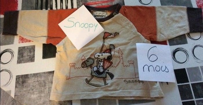 Sweatshirt Snoopy marron et crème