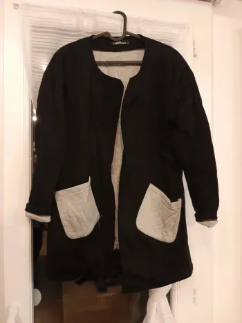 Veste gilet femme taille m noir et gris chaude douce