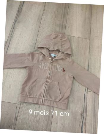 Veste à capuche zippée Vertbaudet 9 mois 71 cm