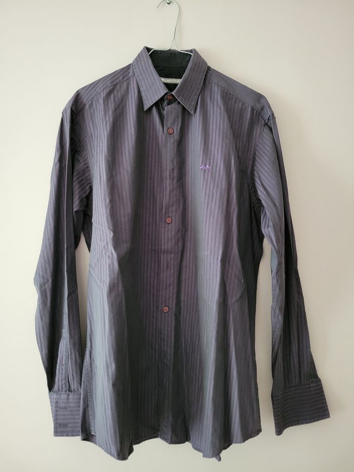 Chemise homme mauve foncé manches longues