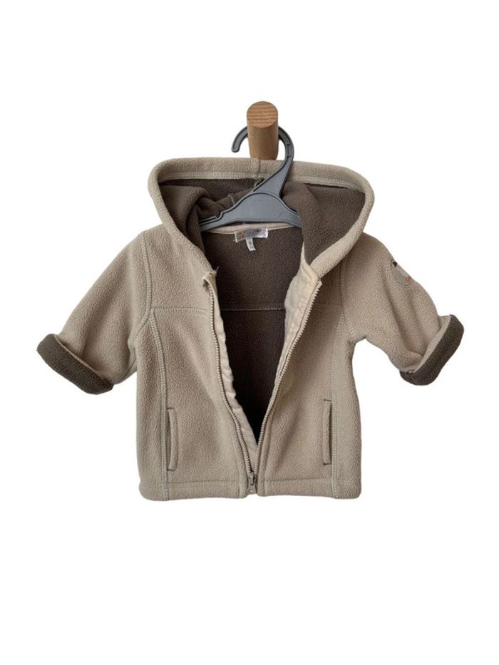 Veste polaire beige à capuche - Kitchoun 1 mois (54cm)