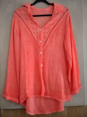 Chemise de plage oversize gaze de coton 44/46