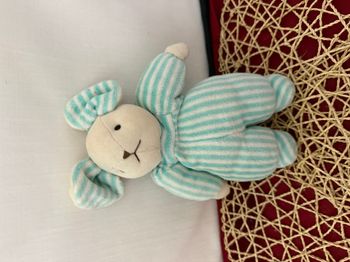 Doudou souris verte rayé NOUNOURS