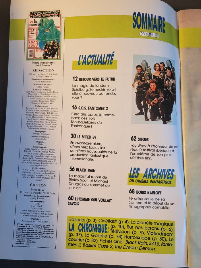 L'écran fantastique # 110 - Décembre 1989
SOS Fantômes 2
Retour vers le futur 2 - photo numéro 2