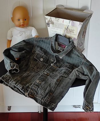 Veste en jean garçon 6 ans kaki à rayures