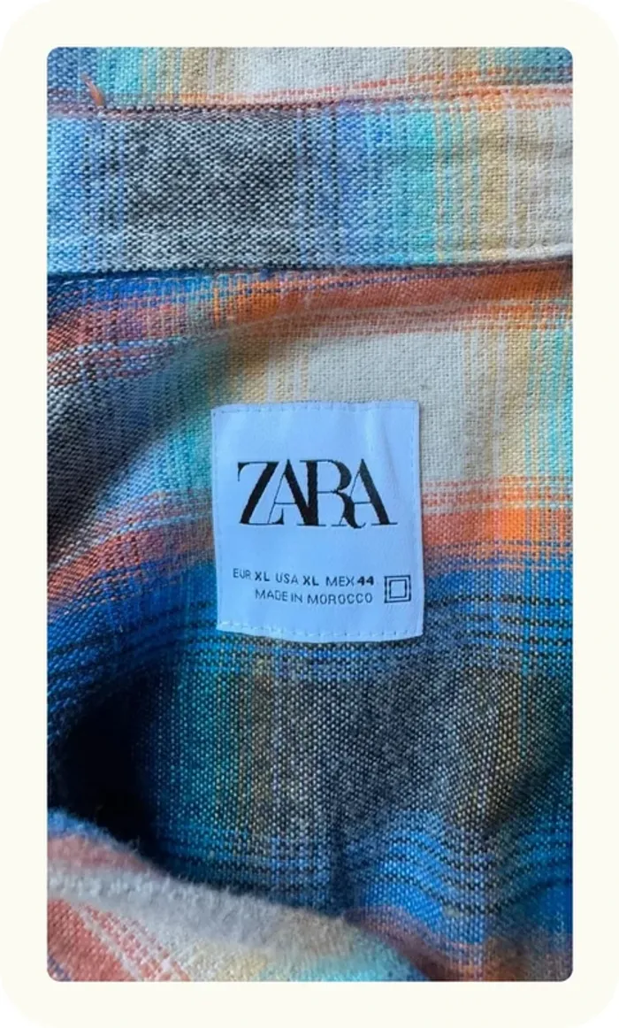 Chemise manches longues carreaux Homme Zara Taille XL - photo numéro 3