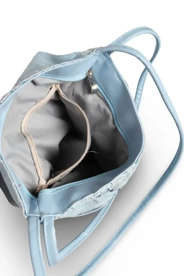 Sac cabas en denim tote bag  – Vintage vibes - photo numéro 4
