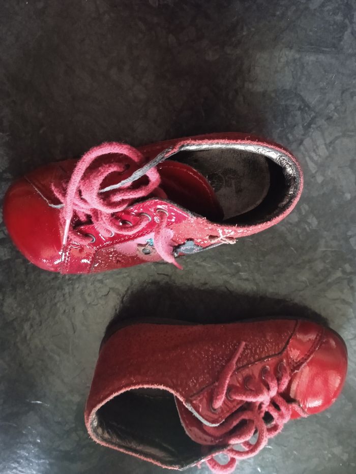 Chaussures rouge premier pas fille taille 22 mars bopy - photo numéro 2