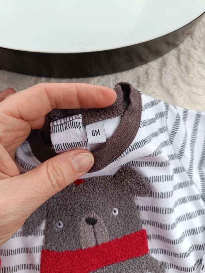 Ensemble (tee shirt manches longues+pantalon confortable) Garçon 6 mois Little king Chien - photo numéro 6