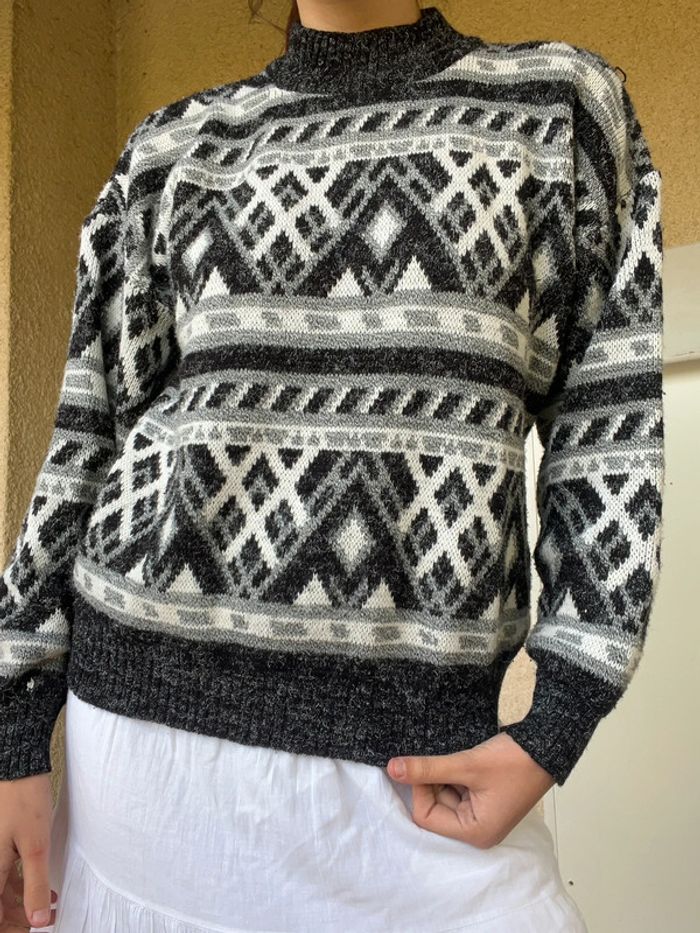 Pull montagne laine vintage bohème champêtre - photo numéro 2