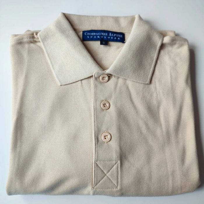 Polo beige clair 100% coton pour homme taille S, Compagnie Alpine