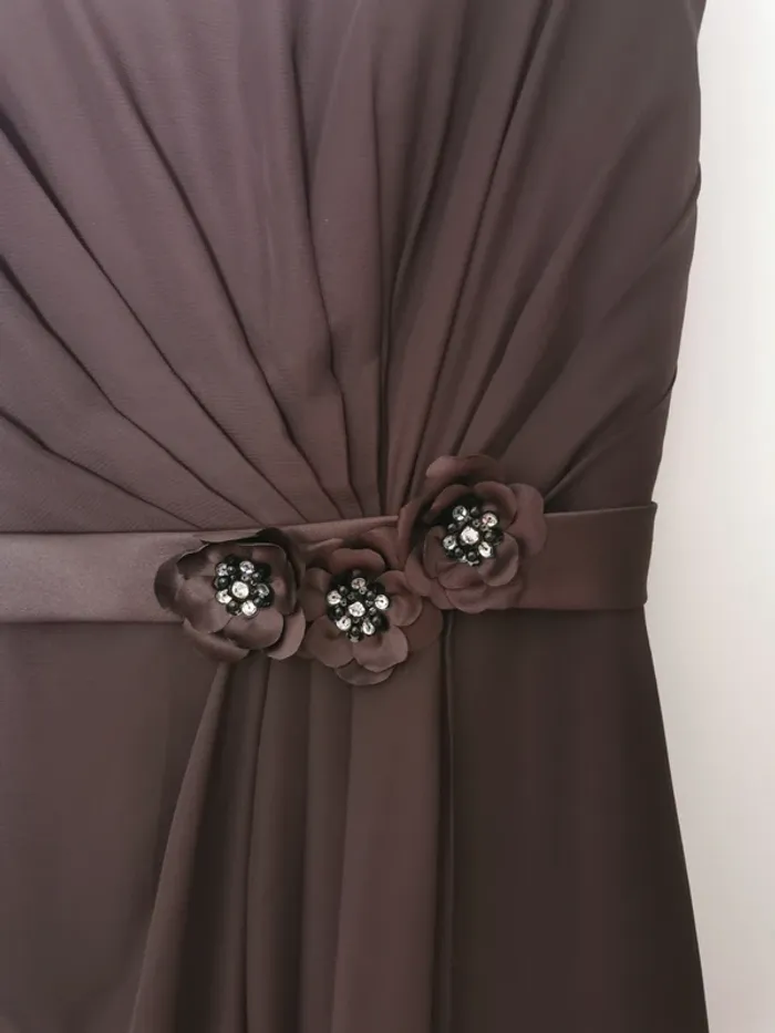 Robe longue de danse de salon / soirée – Chocolat - photo numéro 2