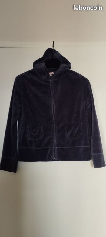 Sweat velours à capuche C F K Fille 10ans