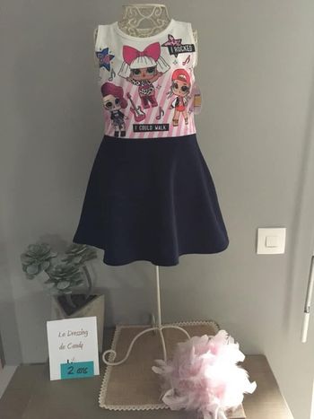 Robe fille 24 mois thème poupée neuf 