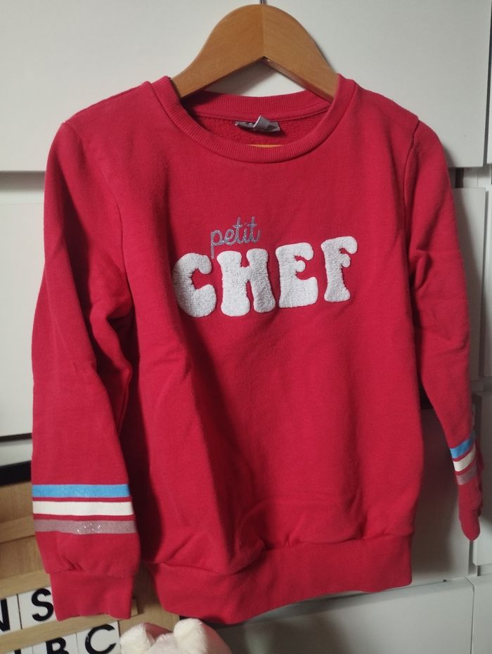 Pull sweat rouge jbc 8ans fille - photo numéro 3