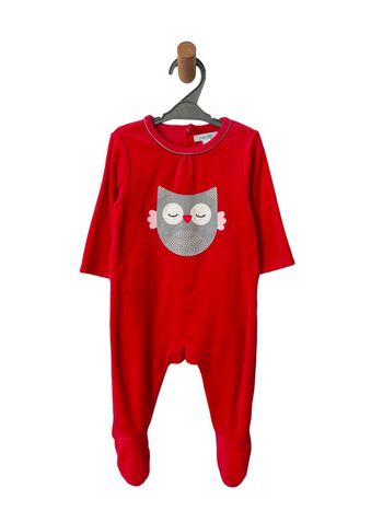 Pyjama velours fuchsia (hibou) - Obaïbi 12 mois (74cm)
