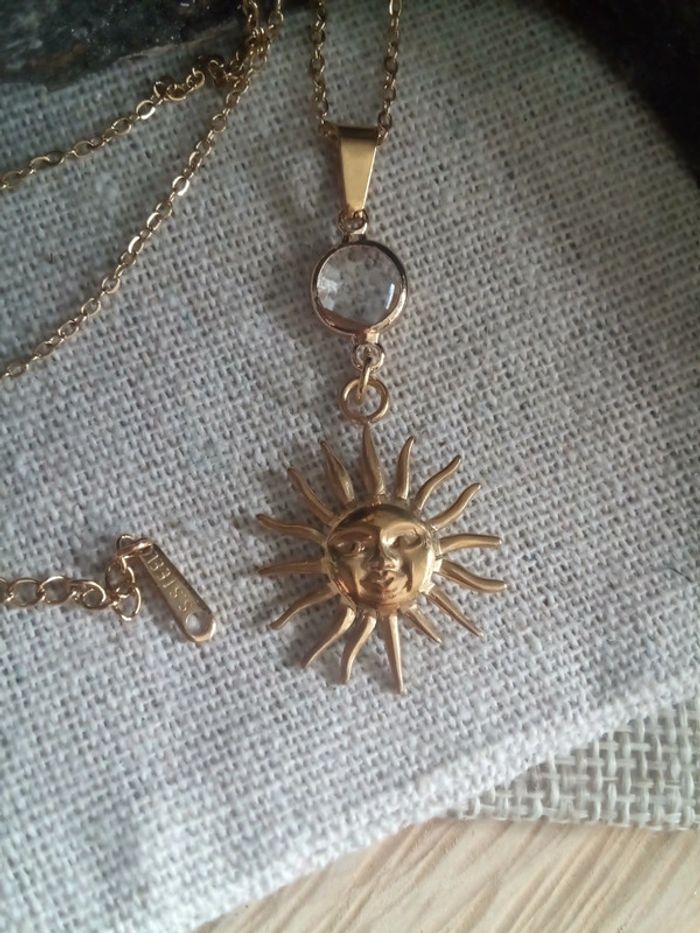 Collier soleil et connecteur en cristal de quartz - photo numéro 2