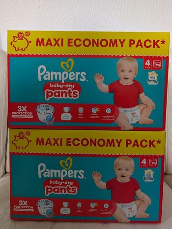 2 cartons Pampers taille 4 Baby Dry Pants
