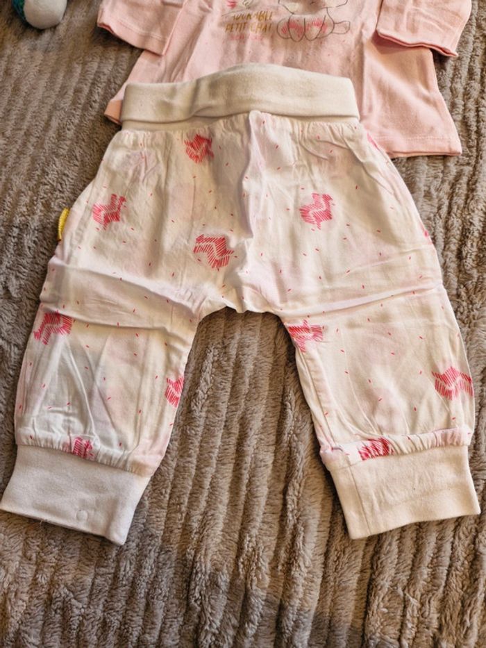 Ensemble pantalon et t-shirt fille 3 mois Sucre D'orge - photo numéro 4