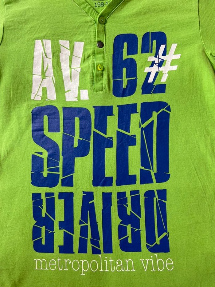 Tee-shirt vert We taille 14 ans 158-164 100% coton, manches courts, col en V, neuf - photo numéro 2