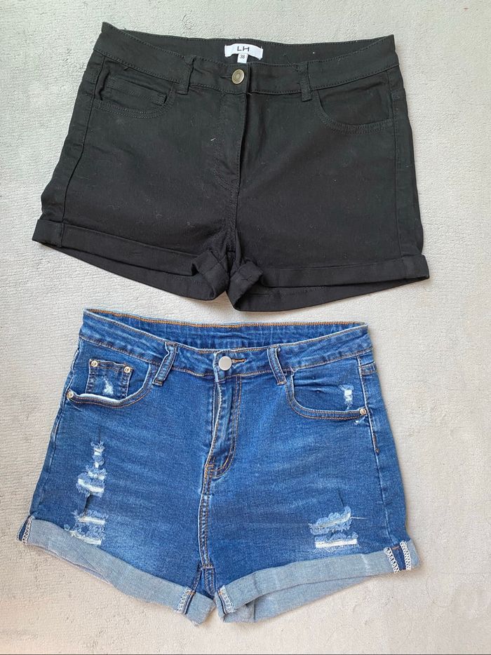 Lot de deux shorts bleu et noir