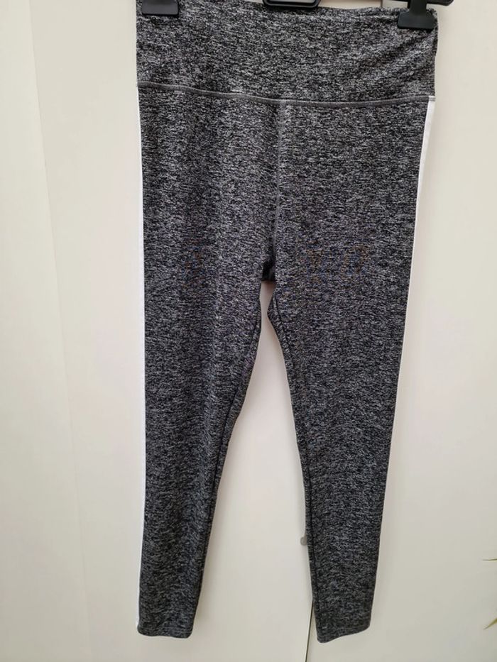 Legging Gris Moucheté Bandes Blanches - photo numéro 4