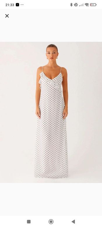 Robe grande peppermayo polka dot à pois blanche dos nu