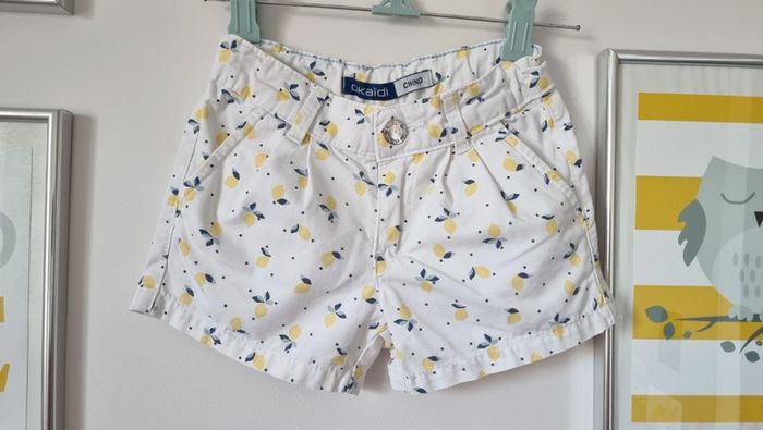 Short okaidi chino citron taille 4ans ceinture ajustabe - photo numéro 9