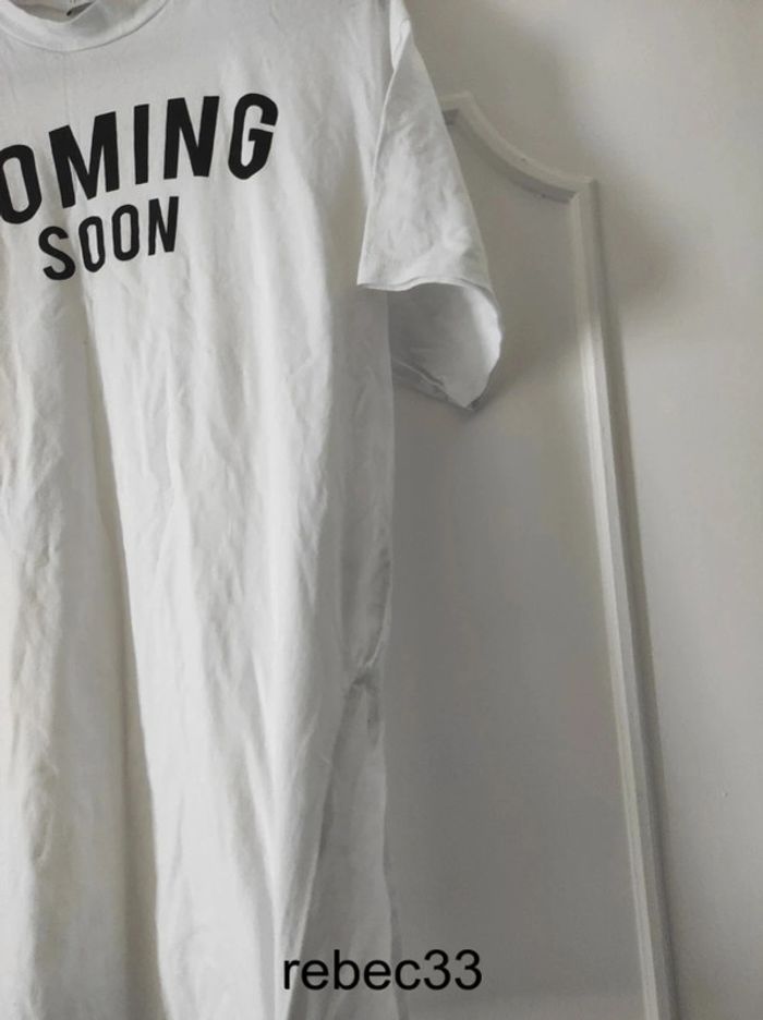 Long T-shirt blanc coming soon Bershka - photo numéro 2