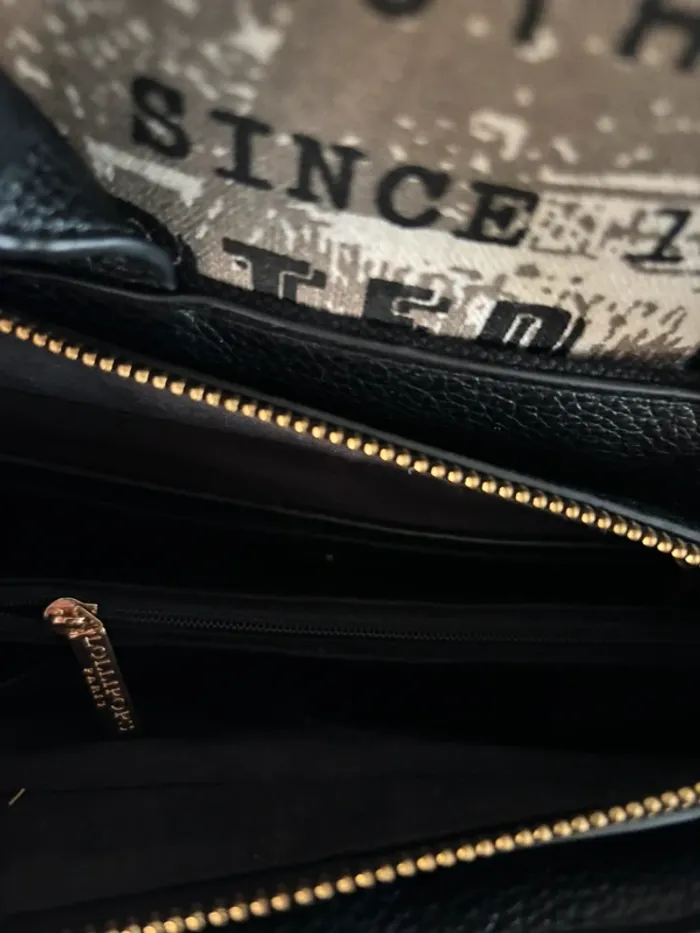 Sac bandoulière rigide en tissu noir lollipops - photo numéro 3