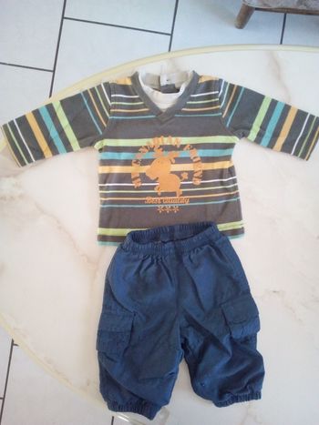 Ensemble garçon pull+pantalon 3 mois