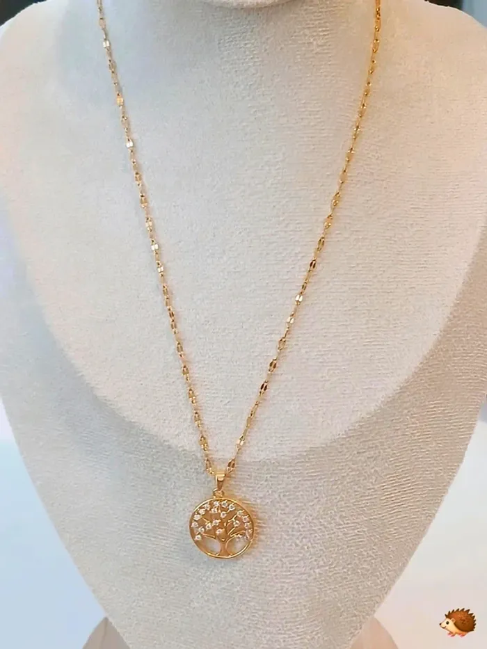 Collier doré arbre de vie pendentif strass – tendance et intemporel - photo numéro 2