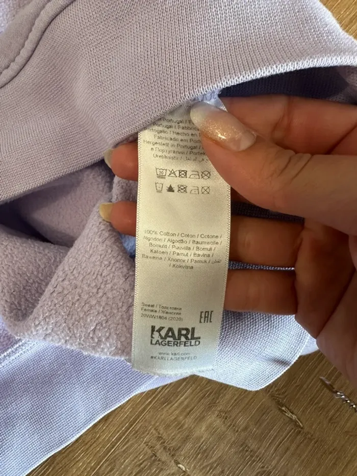 Sweat Karl Lagerfeld mauve taille 36 - photo numéro 5