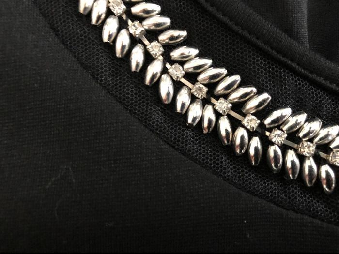 AN17: Robe noire « esprit » avec strass et perles TXXL-44/46 NEUVE - photo numéro 9
