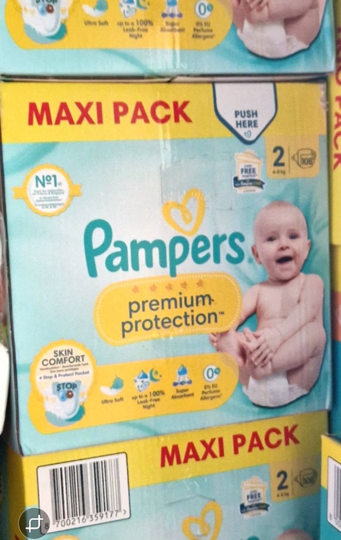 216 couches pampers premium taille 2