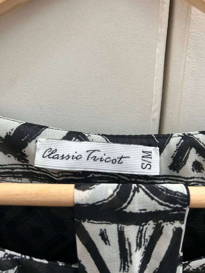 robe noir et blanche à motifs baroque avec ceinture - Classic tricot taille s/m - photo numéro 6