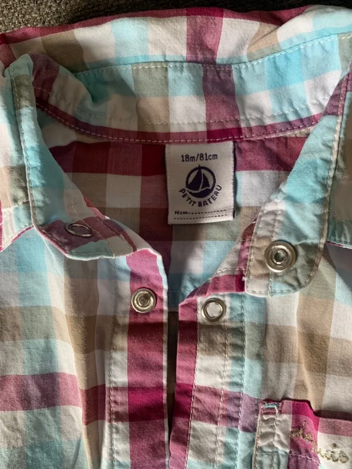 Chemise à carreaux petit bateau - photo numéro 2