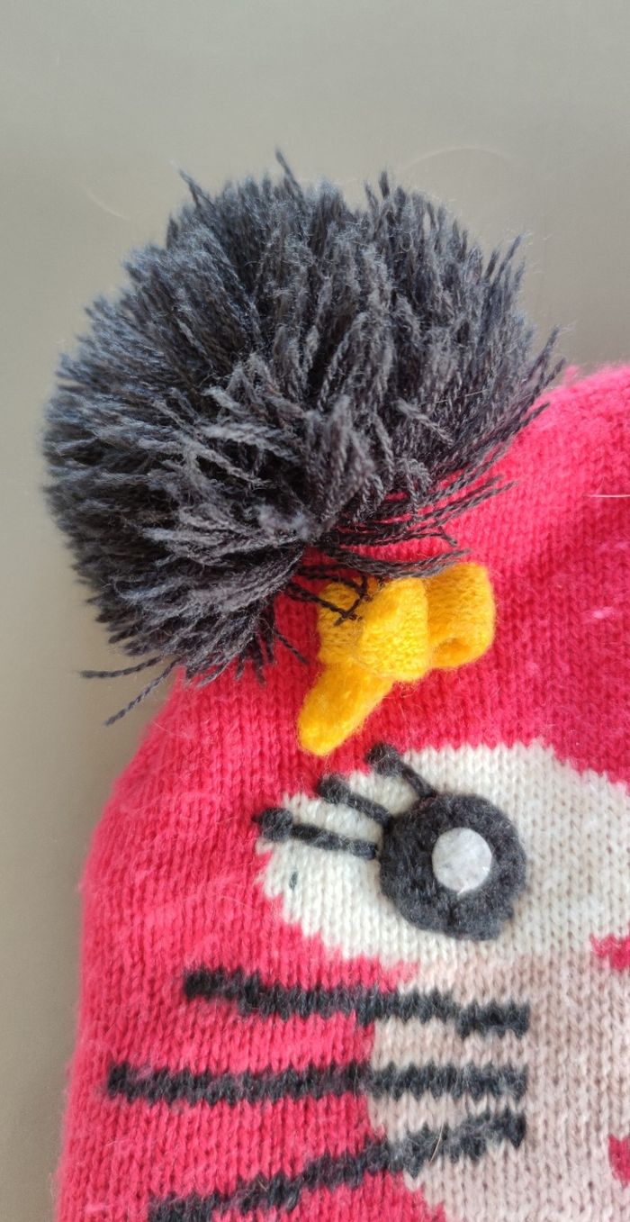 Bonnet fille Hema rouge taille 4-5 ans acrylique - Très bon état - photo numéro 6