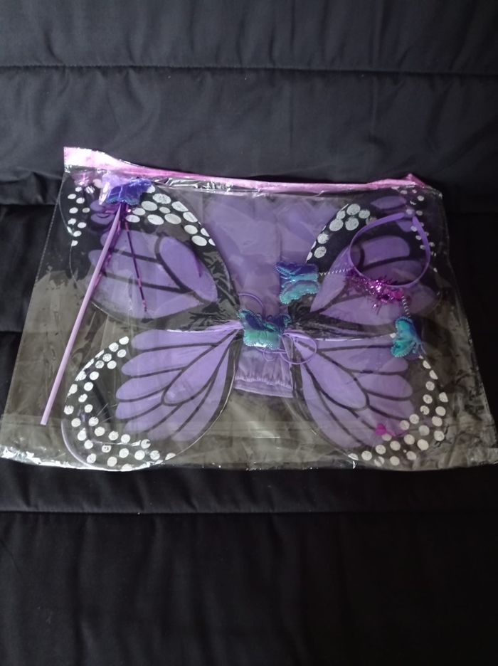 Deguisement papillon violet et accessoires 3-6ans - photo numéro 6