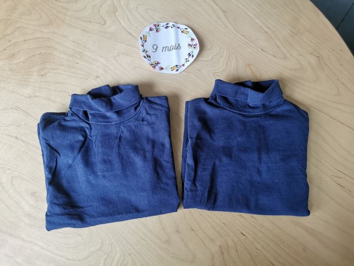 Lot de 2 sous pull marine bébé garçon 6/9mois zara tbe