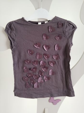 Tee-shirt manches courtes gris foncé Okaïdi taille 8 ans